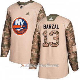 Män Ishockey New York Islanders Tröja Mathew Barzal 13 Adidas 2017-2018 Camo Veterans Day Practice Authentic